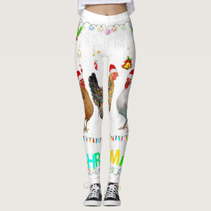 Merry Christmas Dachshund Santa Hat Lights Xmas  Leggings