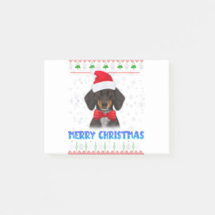 Merry Christmas Dachshund Wiener Santa Ugly Xmas S Post-it Notes