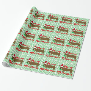 Merry Christmas Dachshund Wrapping Paper