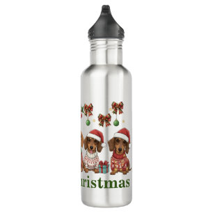 Merry Christmas Dachshunds 710 Ml Water Bottle