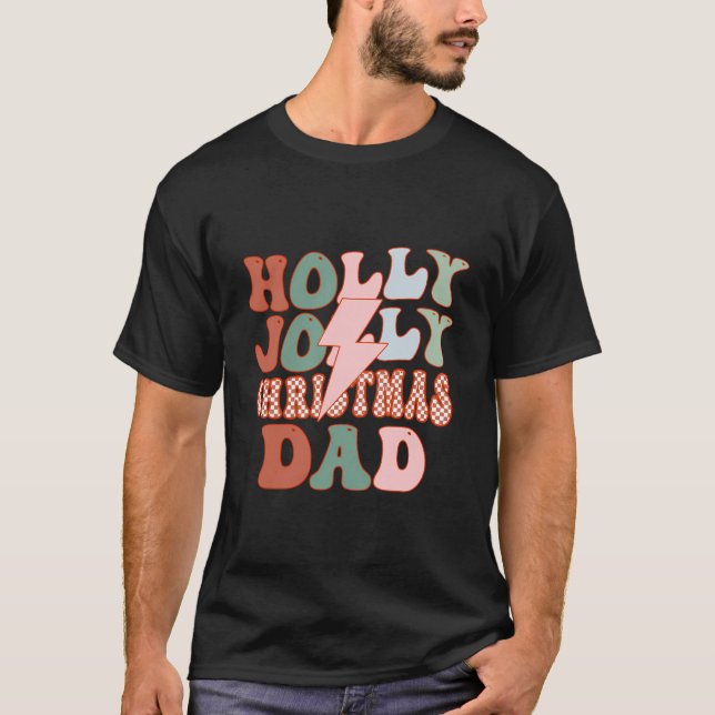 Merry Christmas Dad Daddy Retro Xmas Party Family  T-Shirt (Front)