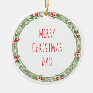 Merry Christmas Dad Love Kids Names Year Festive Ceramic Tree Decoration