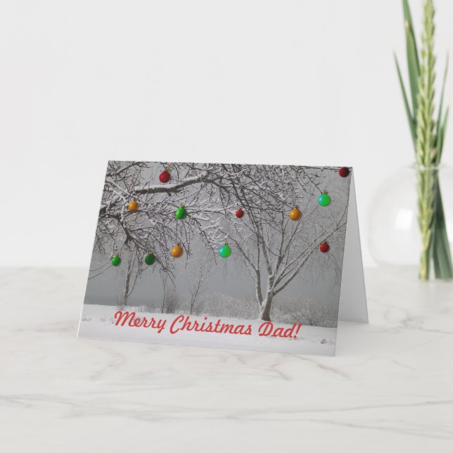 Merry Christmas Dad-Winter Landscape Holiday Card (Front)