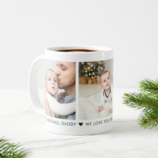 Merry Christmas Daddy 3 Photo Custom Coffee Mug