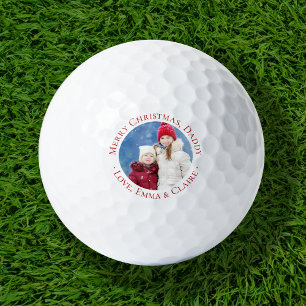 Merry Christmas Daddy Custom Photo Golf Balls