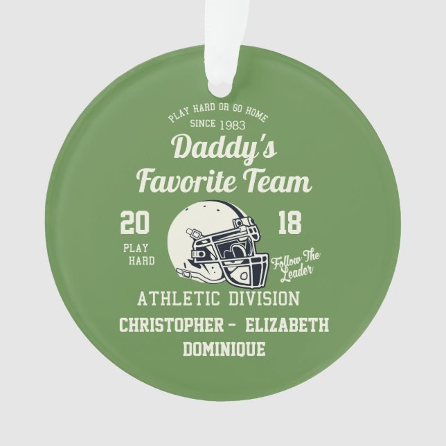Merry Christmas Daddy's Favourite Team Football Ornament (Front)