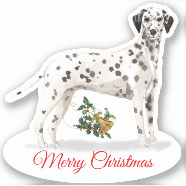 Merry Christmas Dalmatian Custom-Cut Vinyl (Front)