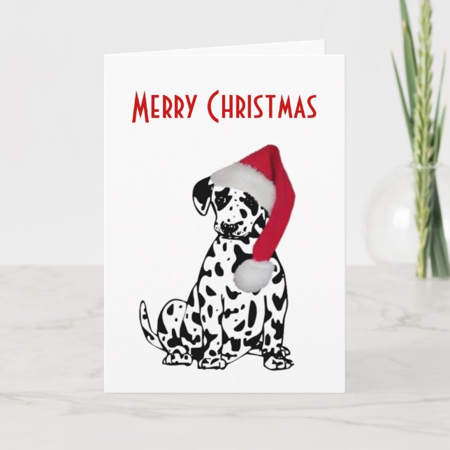 Merry Christmas Dalmatian Dog Holiday Card (Front)