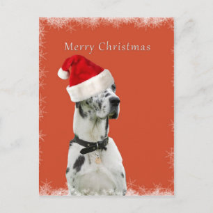 Merry Christmas. Dalmatian dog in a santa hat Holiday Postcard
