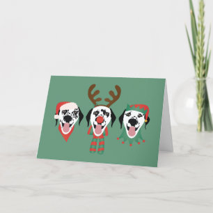 Merry Christmas Dalmatian Dogs Holiday Card