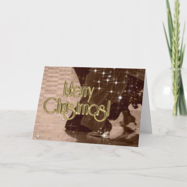 Merry Christmas Dancers PERSONALIZED Holiday Card (Front)