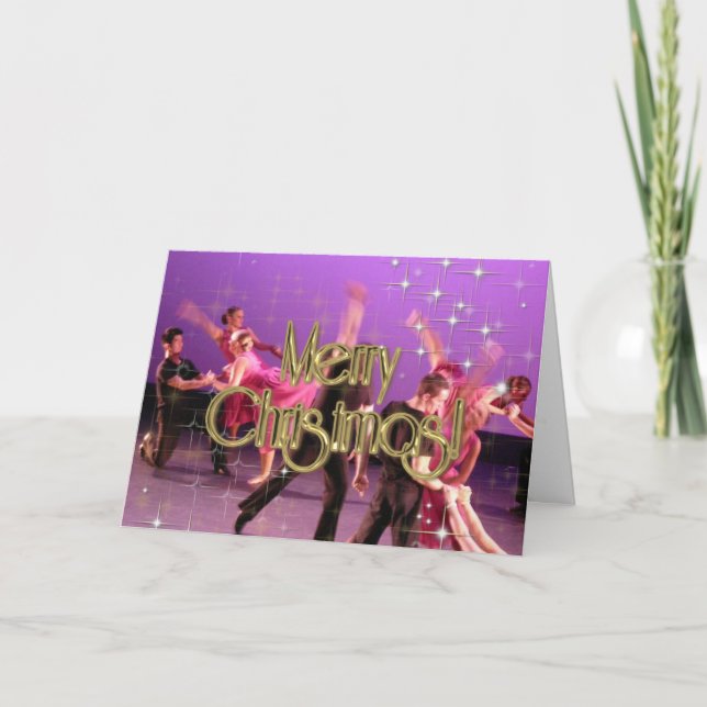 Merry Christmas Dancers PERSONALIZED Holiday Card (Front)