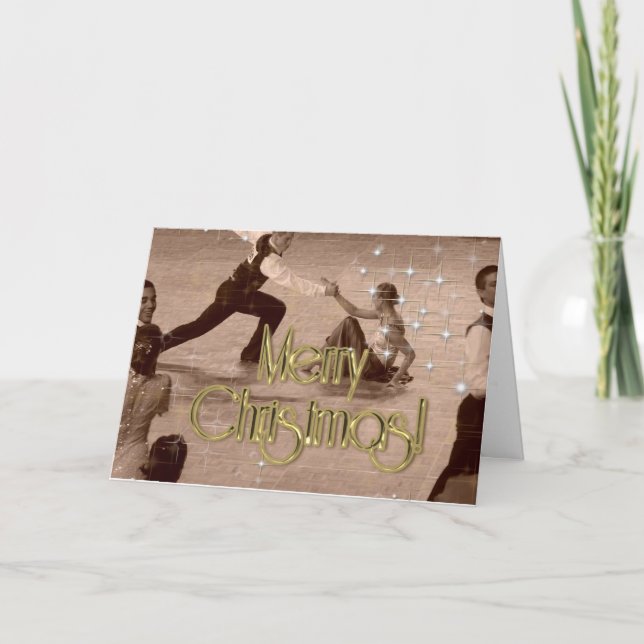 Merry Christmas Dancers PERSONALIZED Holiday Card (Front)