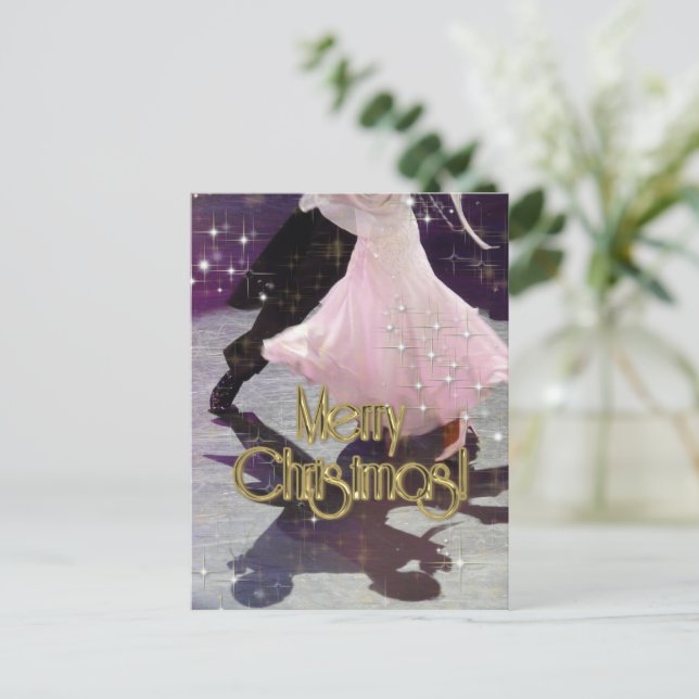 Merry Christmas Dancers Postcard (Standing Front)