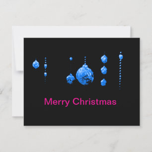 Merry Christmas Dancing Balls Blue jGibney Zazzle Postcard