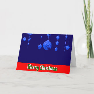 Merry Christmas Dancing Balls Blue  MUSEUM Zazzle Holiday Card