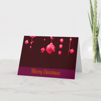 Merry Christmas Dancing Balls Red  MUSEUM Zazzle Holiday Card