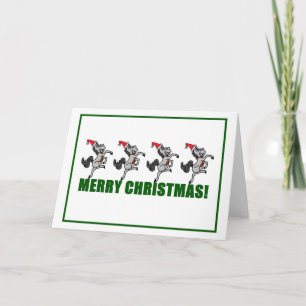 Merry Christmas Dancing Horses Greeting Card