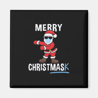 Merry Christmas - Dancing Santa Mask Christmas Magnet