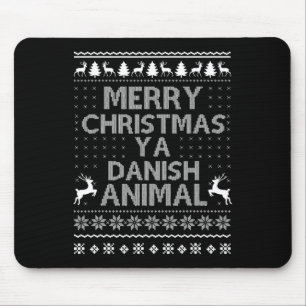 Merry Christmas Danish Christmas Denmark Animal Fa Mouse Mat