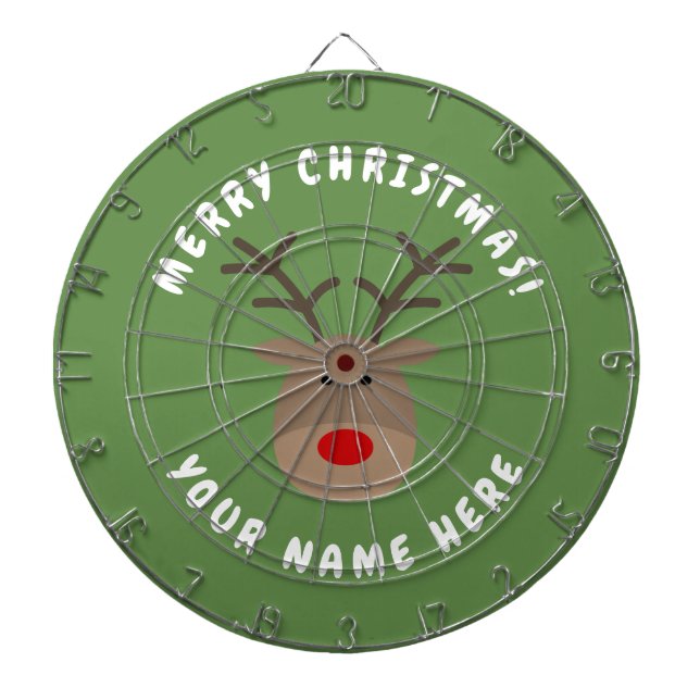Merry Christmas dartboard with Rudolf the reindeer (Front)
