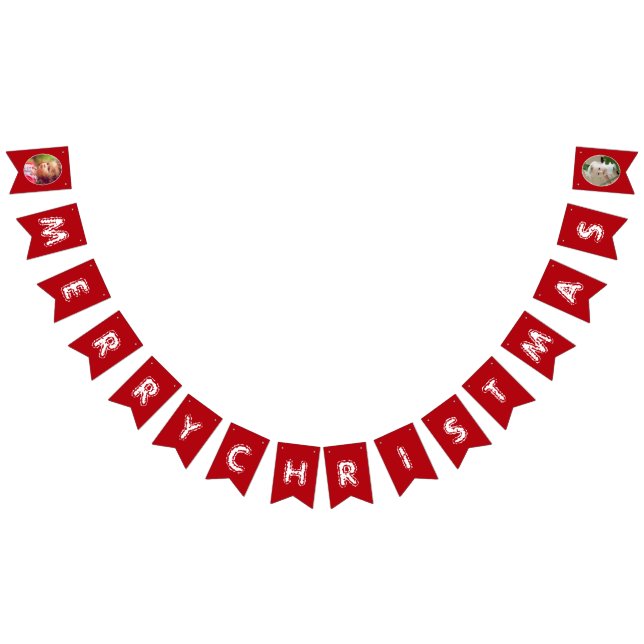 Merry Christmas Daughter Red And White Photo Bunting (All)