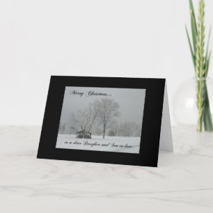 Merry Christmas daughter/son-in-law-Winter Scene Holiday Card