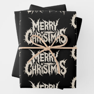 Merry Christmas Death Black Metal Goth Music Xmas Wrapping Paper Sheet