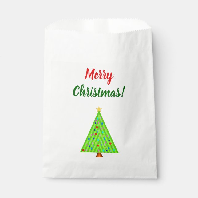 "Merry Christmas!" + Decorated Christmas Tree Favour Bags (Front)