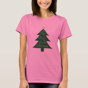 Merry Christmas decorated pine tree T-Shirt