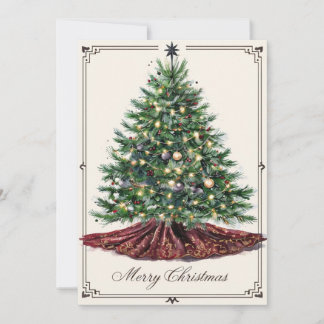 Merry Christmas Decorated Tree Holiday Card