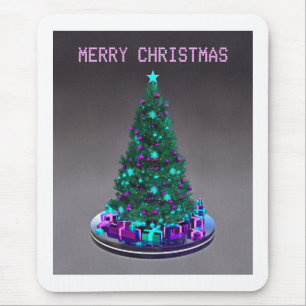 Merry Christmas. Decorated tree with gifts Mouse Mat