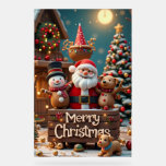 "Merry Christmas Decoration | Cute Santa & Friends<br><div class="desc">"Bring the magic of Christmas to life with this adorable holiday design! Featuring Santa Claus surrounded by his cheerful friends – a smiling snowman, a cute teddy bear, and a playful puppy – all set in a cosy winter wonderland with a decorated Christmas tree and festive lights. This Merry Christmas...</div>