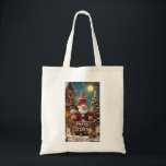 "Merry Christmas Decoration | Cute Santa & Friends Tote Bag<br><div class="desc">"Bring the magic of Christmas to life with this adorable holiday design! Featuring Santa Claus surrounded by his cheerful friends – a smiling snowman, a cute teddy bear, and a playful puppy – all set in a cosy winter wonderland with a decorated Christmas tree and festive lights. This Merry Christmas...</div>