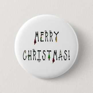 Merry Christmas Decoration Font 6 Cm Round Badge