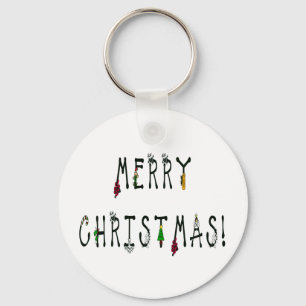 Merry Christmas Decoration Font Key Ring