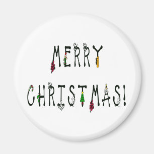 Merry Christmas Decoration Font Magnet