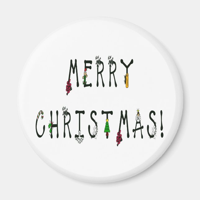 Merry Christmas Decoration Font Magnet (Front)