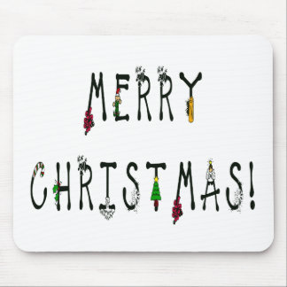 Merry Christmas Decoration Font Mouse Mat