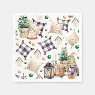 Merry Christmas Decoration Gnome Napkin