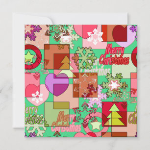 Merry Christmas decoration ornament snowflake hear Holiday Card