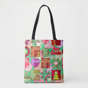 Merry Christmas decoration ornament snowflake hear Tote Bag