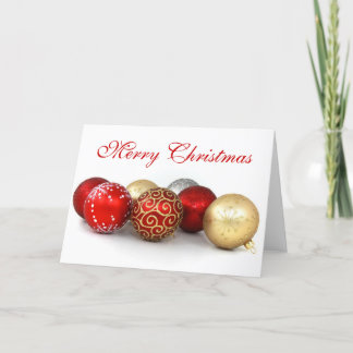 Merry Christmas Decorations Baubles Holiday Card