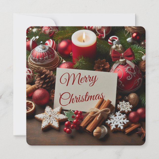 Merry Christmas Decorations Card (Front)