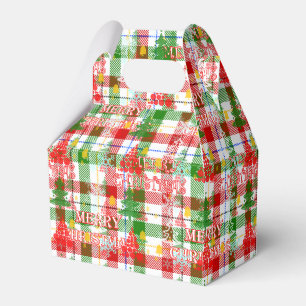 Merry Christmas Decorative Plaid Tartan Favour Box