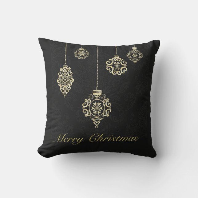 Merry Christmas Decorative Rose Gold Geometry Cushion (Front)