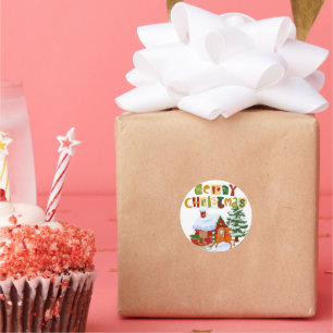 Merry Christmas Deer and Sled Stickers