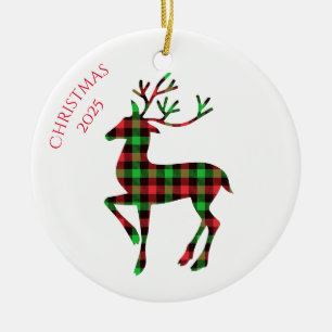 Merry Christmas Deer Ceramic Tree Decoration