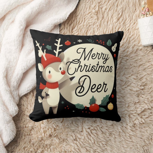 Merry Christmas Deer Cushion (Blanket)