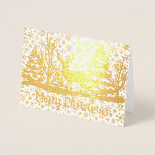 Merry Christmas deer foil Card